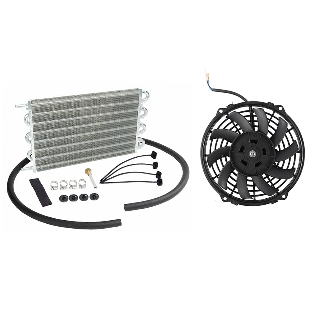 VICASKY 1set Fin for Electric Transmission Automotive Cooler Oil with Car Truck Vehicle Cooling Supplies Accessories Fan Engine Radiator and Plate Kit