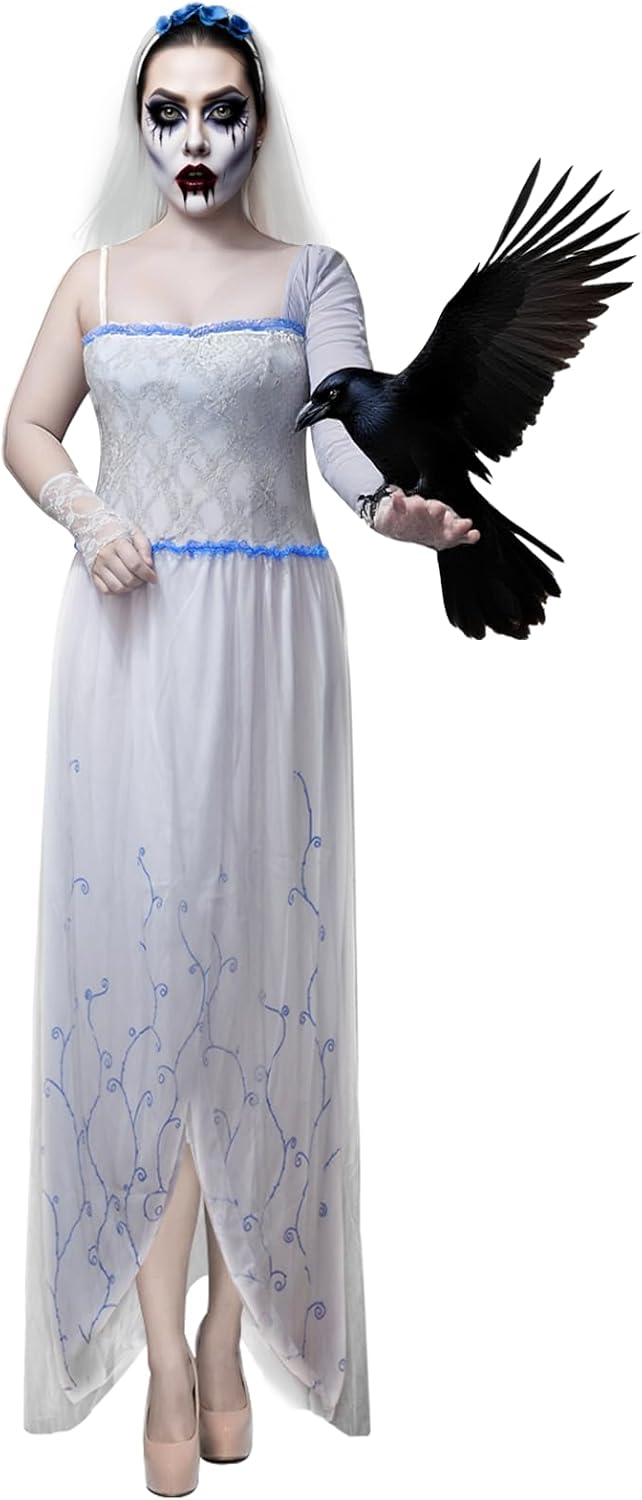Corpse Wedding Dress Cosplay Bride Costume Halloween Ghost Bride Suit For Women1 Set