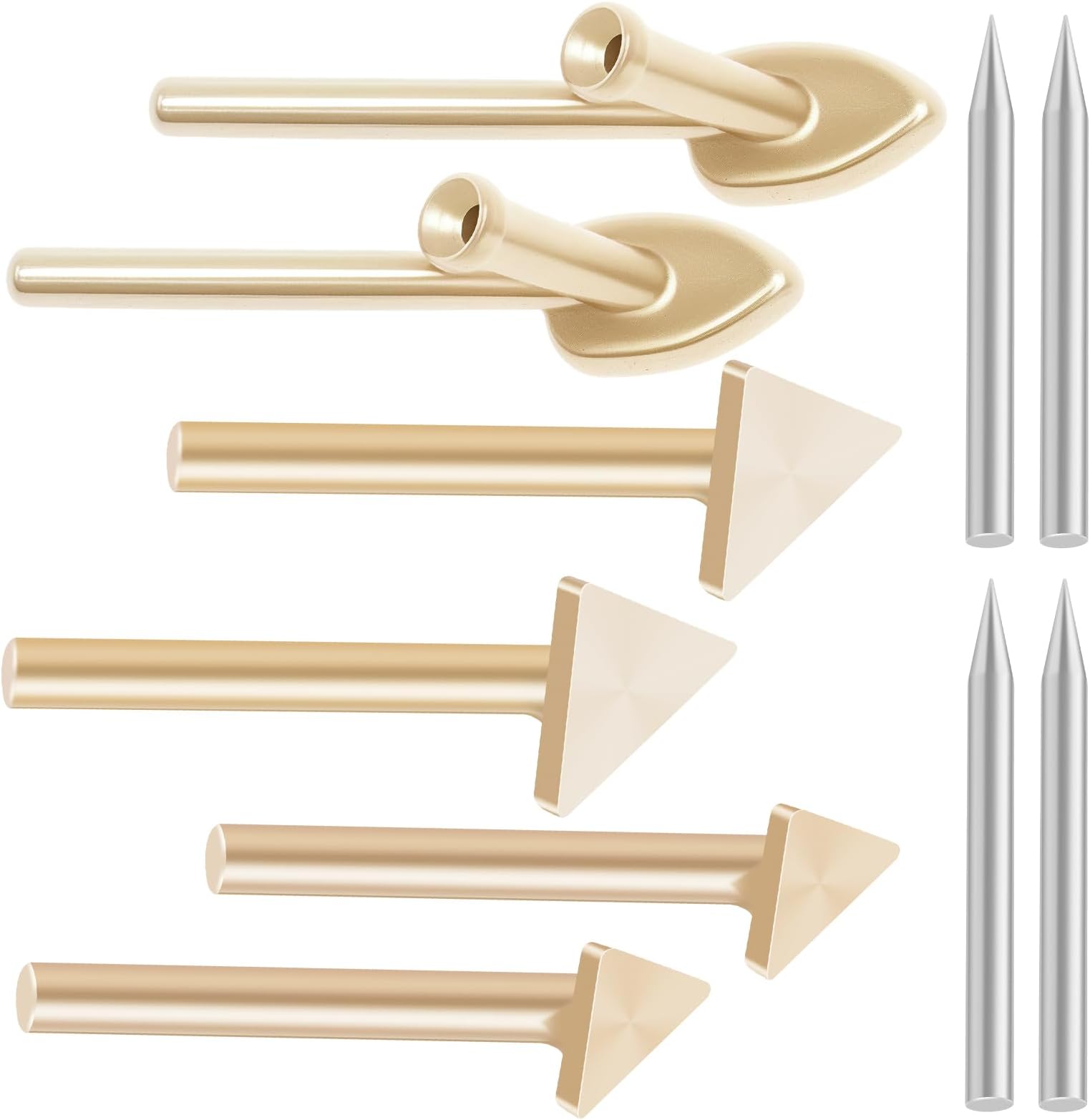 10Pcs Plastic Welding Tips Copper Soldering Iron Heads Portable Triangular Solder Tip Plastic Welding Boot Tip Replacement Bumper Weldings Head Tool for Soldering Repair