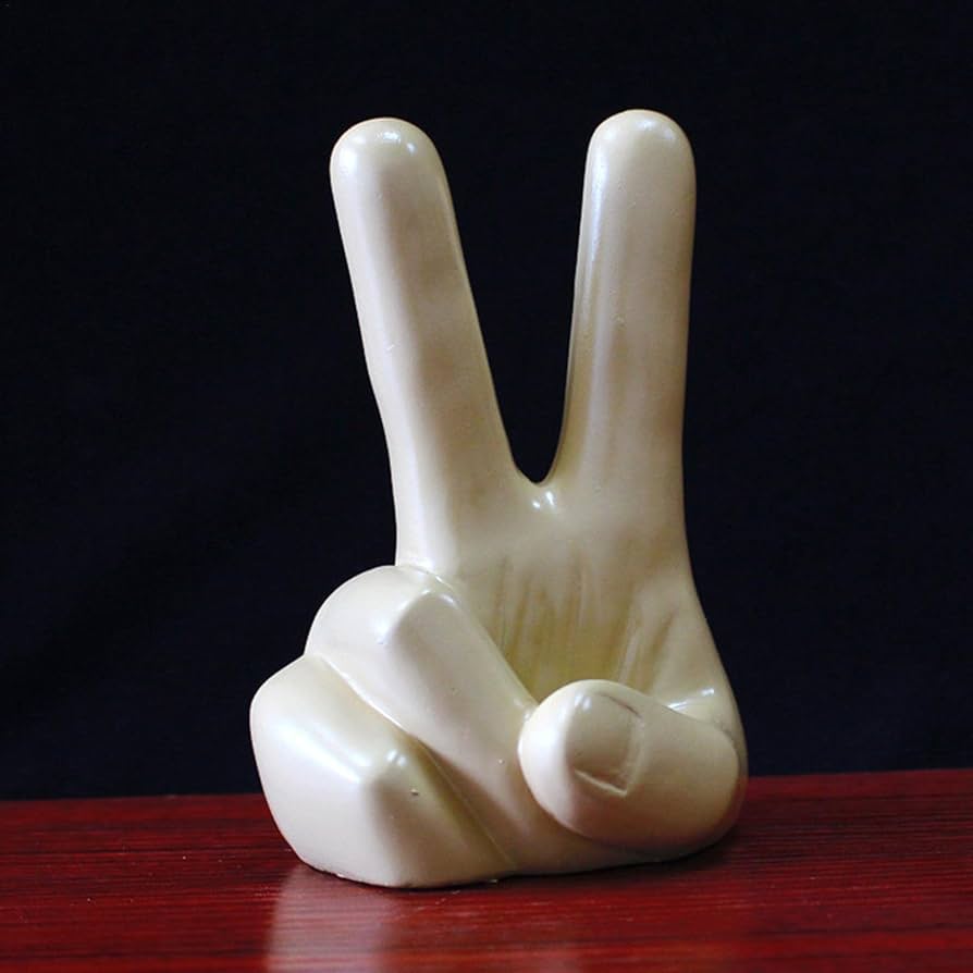 スカルハンドオブジェ　ピースサイン スカルハンドオブジェピースサイン