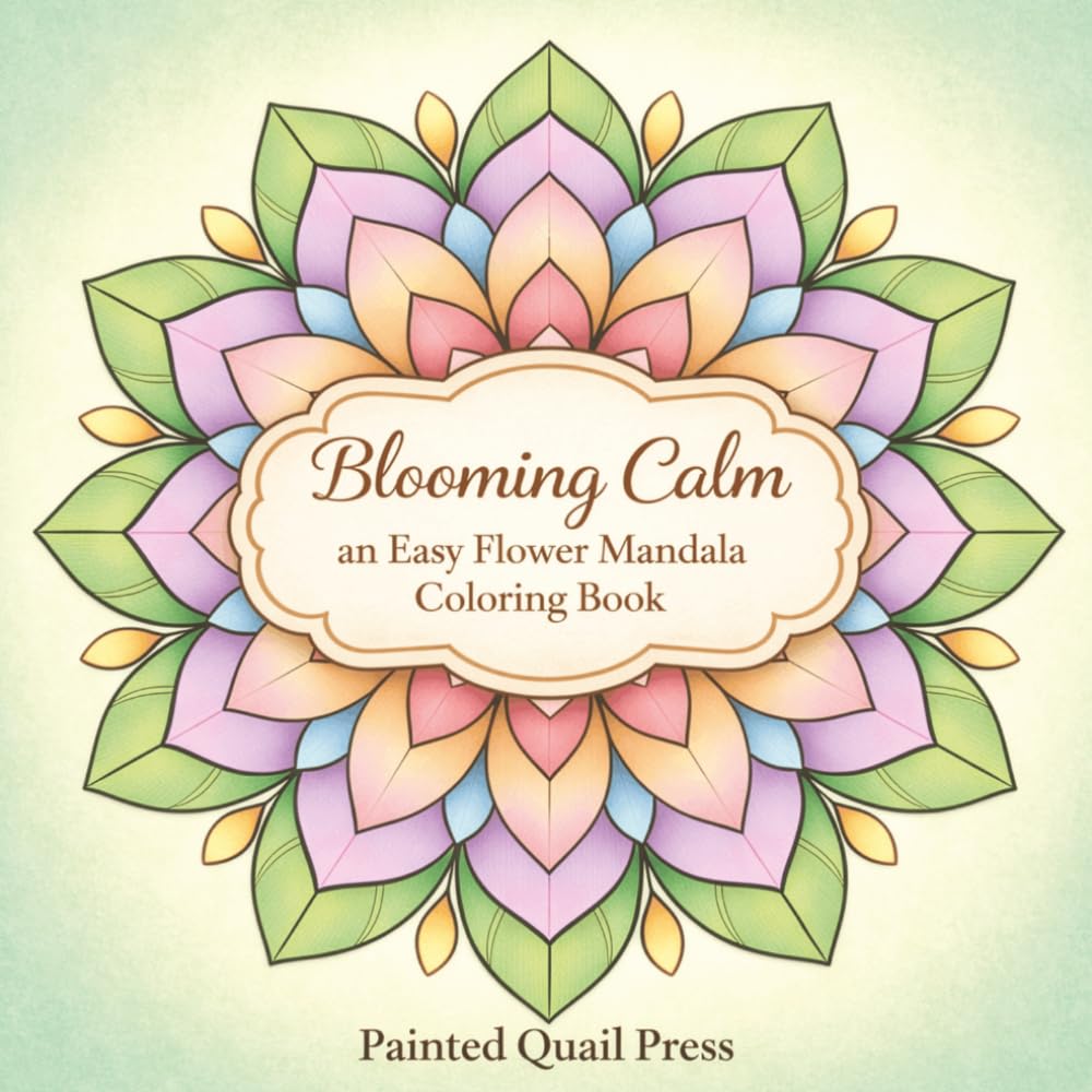 Easy Flower Mandala Coloring Book: Blooming Calm Easy Flower Mandala Coloring Book for All Ages, Bold and Easy Designs for Relaxation