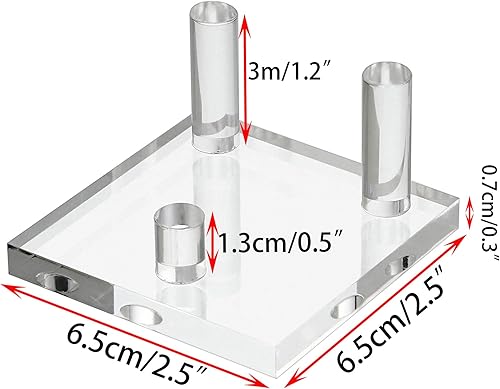 Miniatura 5 de Hipiwe Soporte de exhibición de acrílico transparente  Caballete de exhibición de tres clavijas para geodas de coral fósiles, ágata mineral de roca