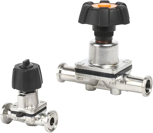 Vista 11 de QiiMii SS316 Tri clampmini válvula de diafragma 1/2" con membrana de EPDM+PTFE, válvula de membrana de abrazadera 1/2" con brida de abrazadera 25,2