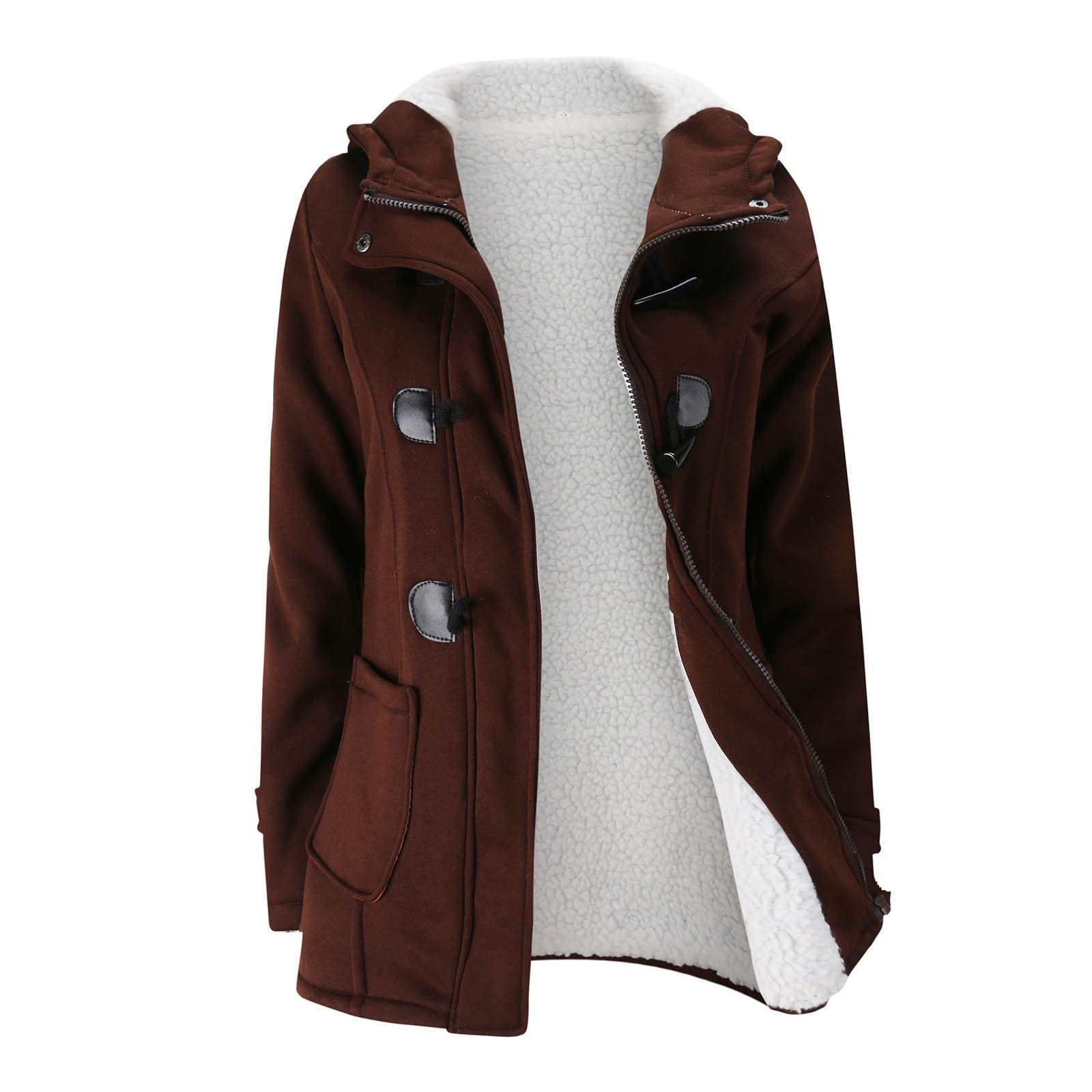 Manteau polaire femme grande taille à capuche pour l'hiver