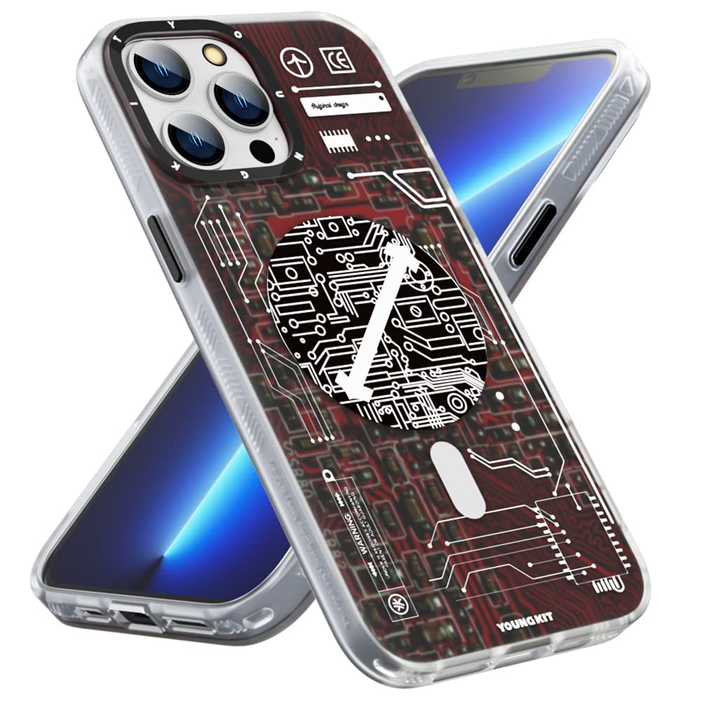 YOUNGKIT for iPhone 13 Pro Max Case [Military Drop Protection] [Compatible with MagSafe] Shockproof Bumper Protective Cases for iPhone 13 Pro Max-Red