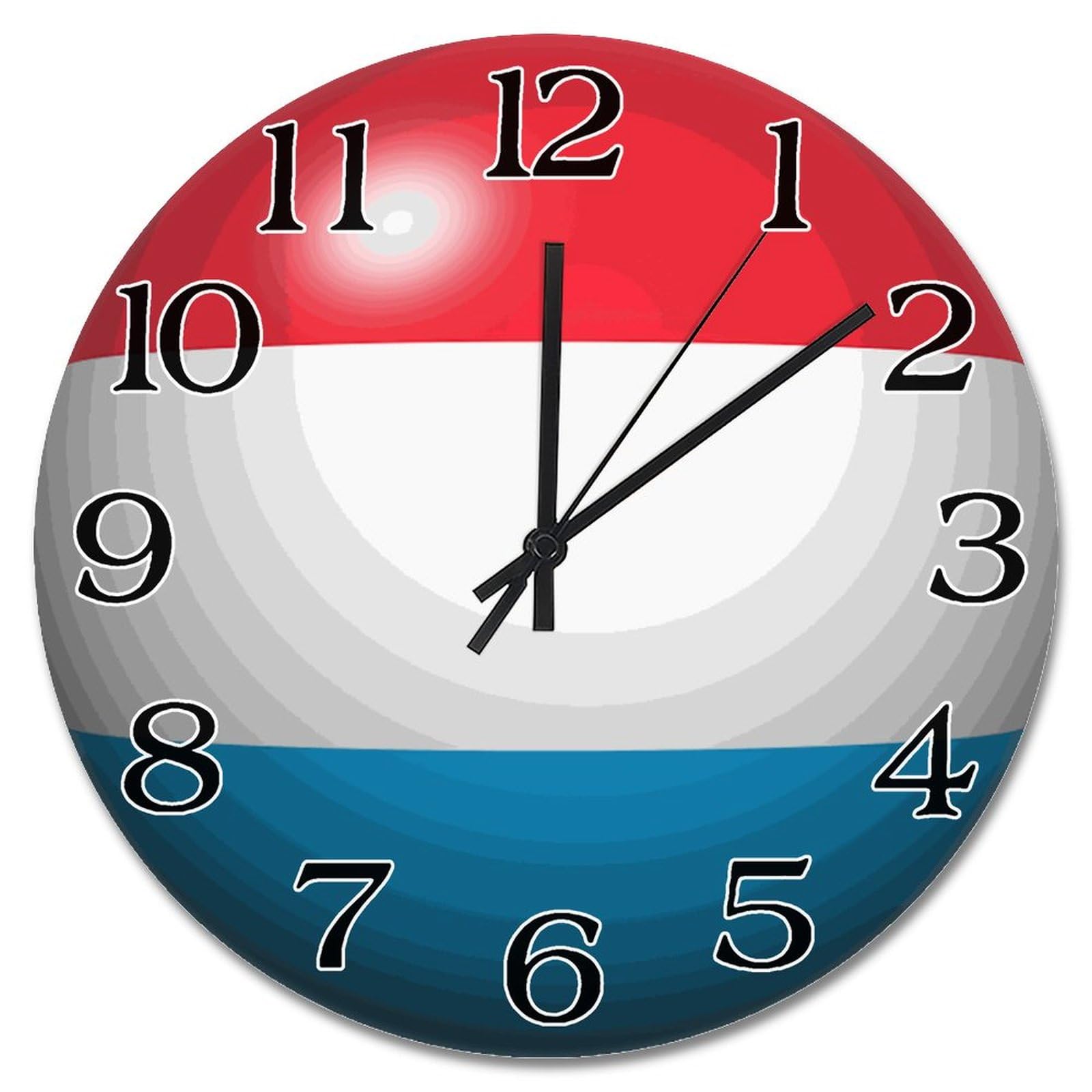 Horloge murale Luxembourg fausse boule 3D silencieuse à piles