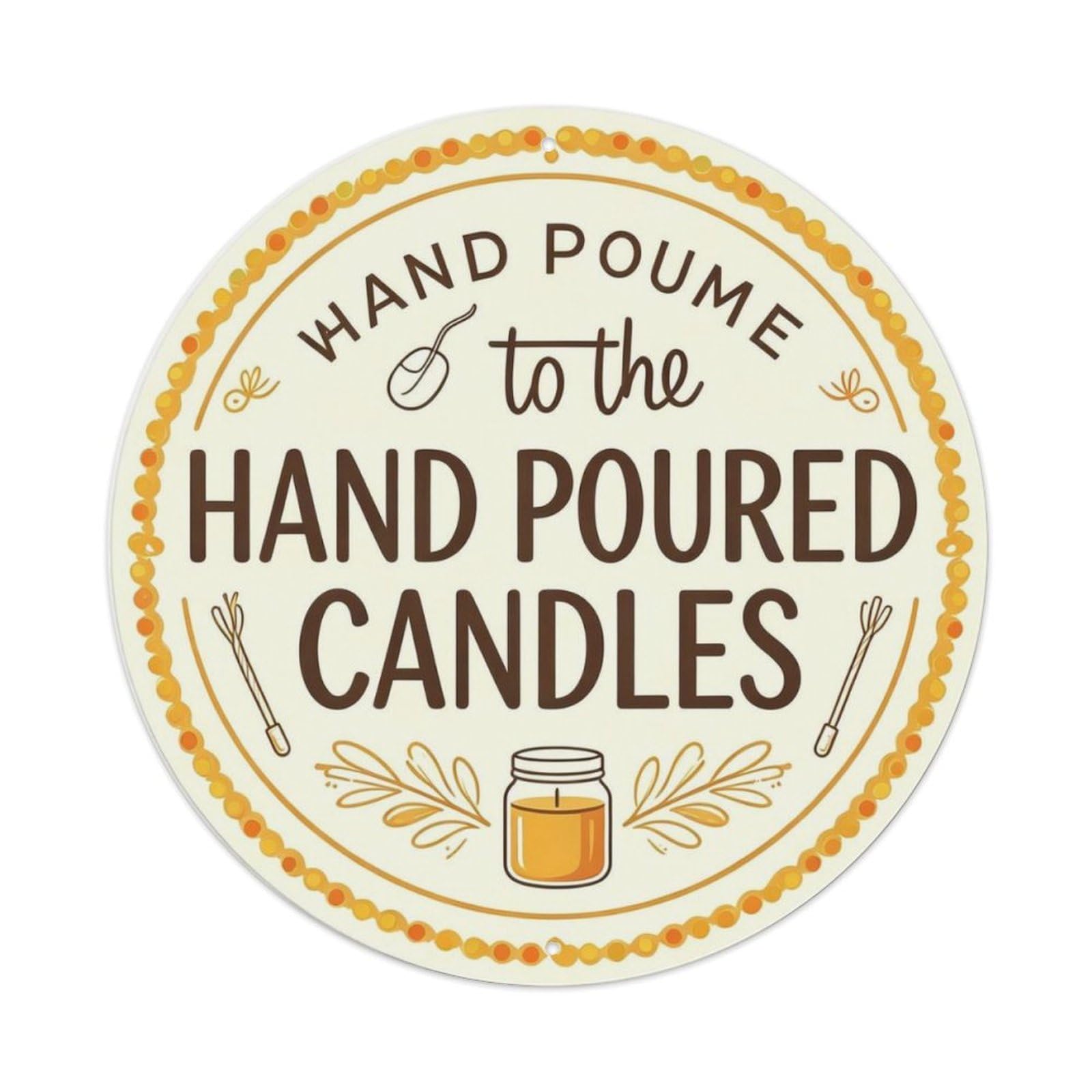 Candle Making Studio Hand Poured Candles Metal Tin Sign Plaque