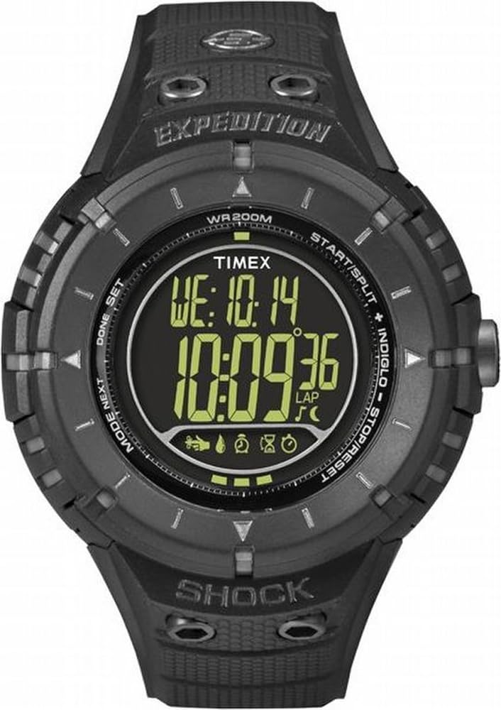 Timex T49928 Orologio da uomo con cinturino in resina nera con allarme vibrante