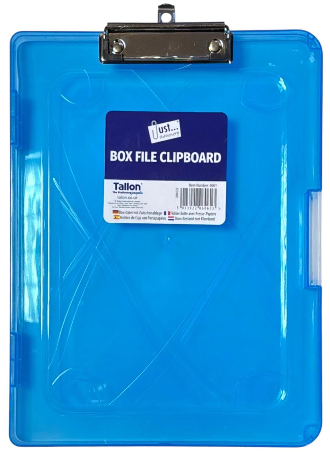 A4 Clipboard Box File with Storage – Transparent Waterproof Clipboard Case, Heavy Duty Plastic Writing Pad for Outdoor Office, Classrooms, and Jobsites (Blue)