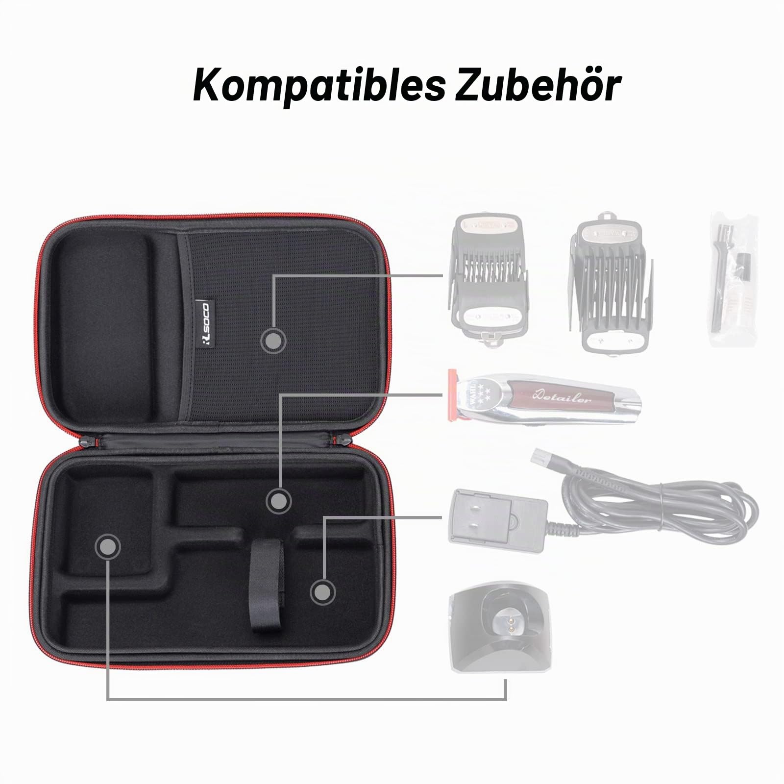 RLSOCO Tasche für Wahl Cordless Detailer LI Hair Trimmer/Professional Detailer Li #8171-5 Star Series Lithium-Ion Cord Trim (Nur Tasche)