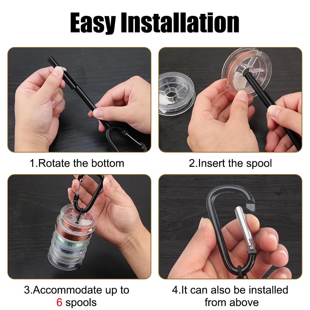 Tippet Holder, 3 piezas de acero inoxidable Tippet accesorios de pesca con mosca incorporados cuerda elástica de alta elasticidad para dispensar líderes Tippets