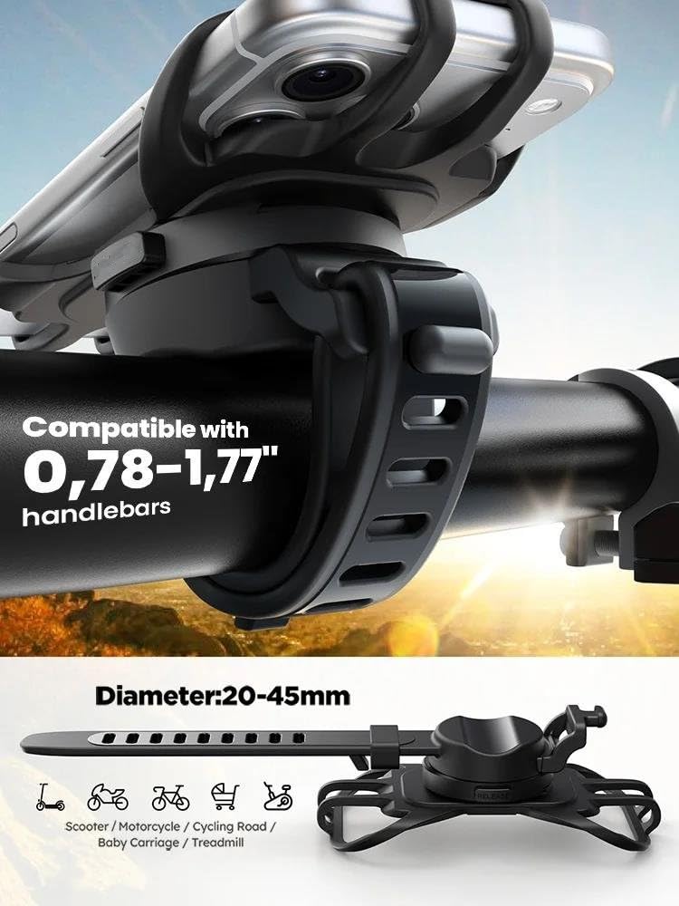 Supporto Telefono Bici Moto Rotabile 360° Silicone Mobile Per Smartphone Ciclismo