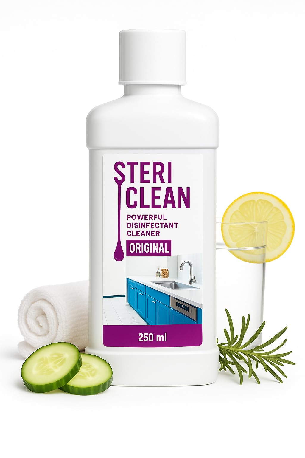 Modicare Stericlean Floor Cleaner, Streak-Free Shine, Disinfectant for Tiles, Marble, Granite, Daily Mopping, Original (250ml)-image-38
