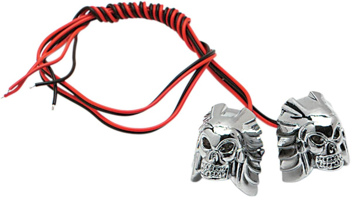 K&S LED License Plate Bolt Marker Lights ; Skull ; Blue Eyes (2 LEDs - 25-9140