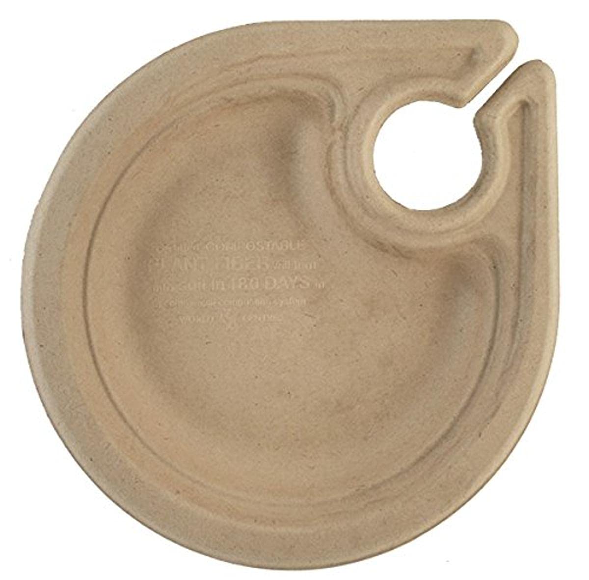World Centric PL-SC-7WN 100% Compostable Unbleached Plant Fiber Party Plate with Wine Glass Holder, 7" (Pack of 1000)