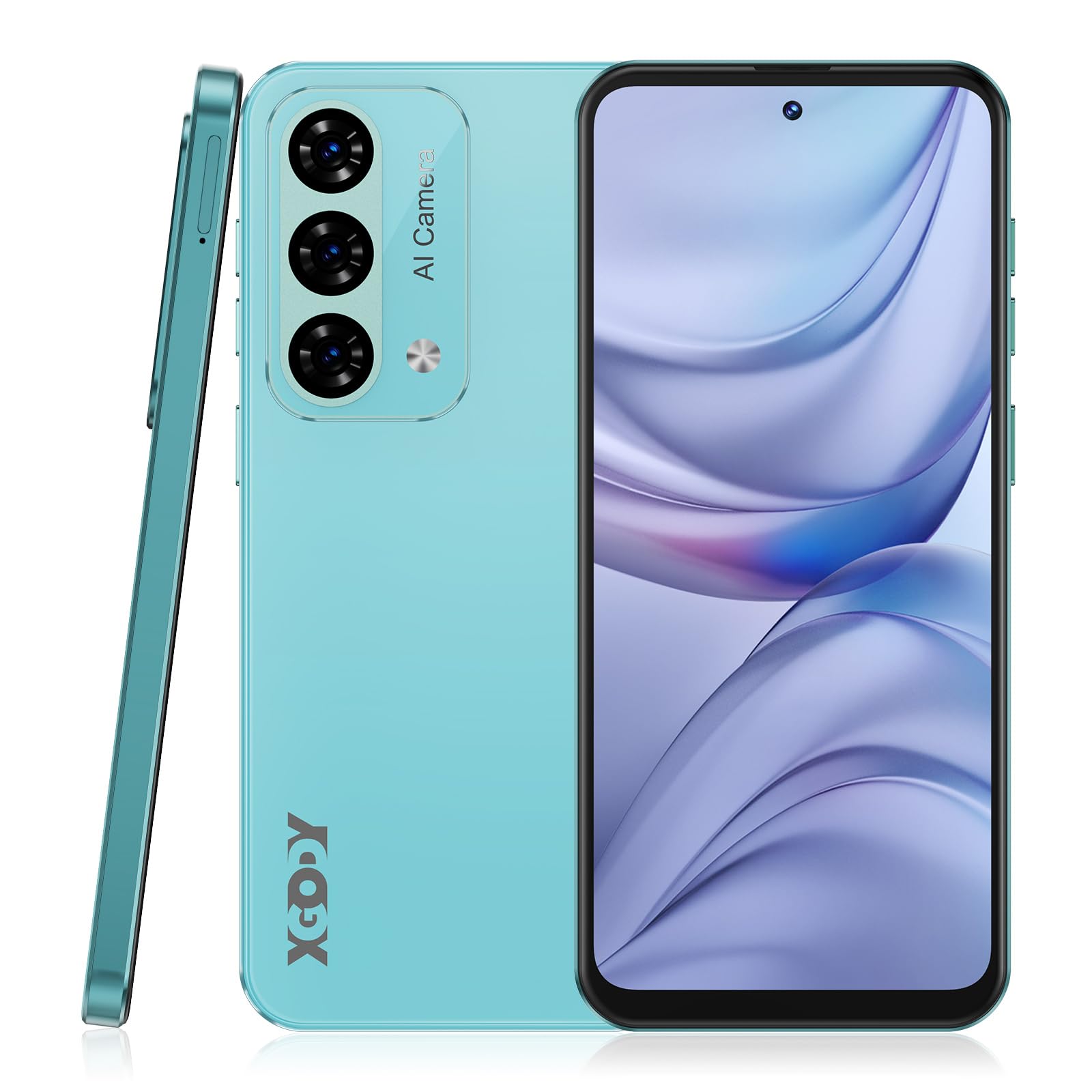 Xgody Unlock Phone Mate 60,6.79 Inch HD+ Screen Smartphone,4G Dual SIM Cheap Mobile Phones 4GB+ 128GB Expanded 512G 5280mAh 21MP Camera T-Mobile Android Phone with Finger&Face Unlock Tech Blue