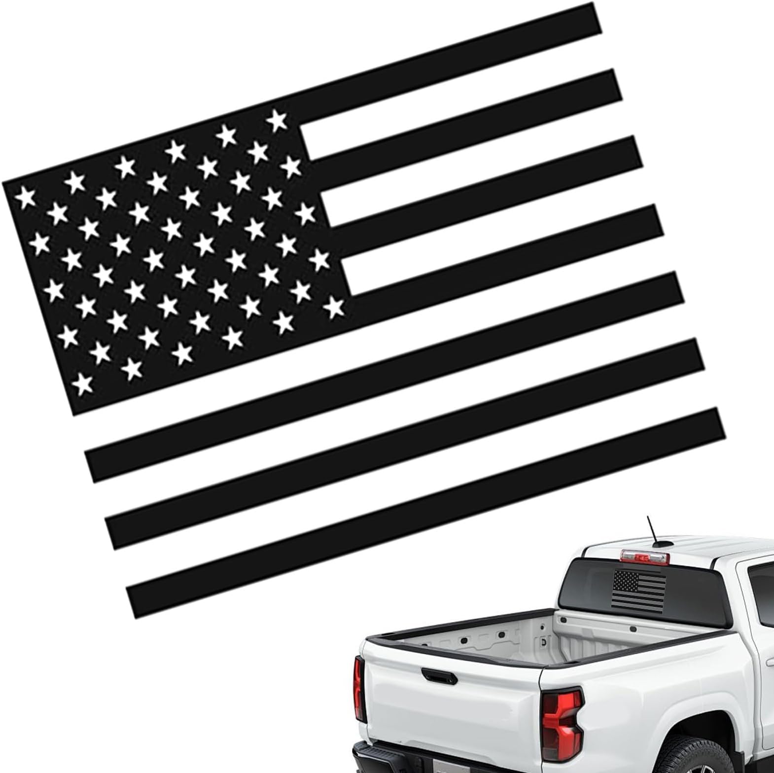 Back Window Decals for Trucks, Flag Patriotic Back Window Stickers, Film Windshield Decor for Car Automotive Suv Pickup Vehicle Exterior Multiple Scenes
