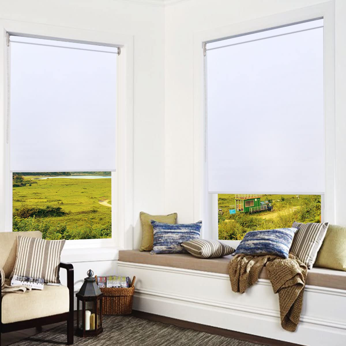 Amazon｜getopblinds ロールスクリーン つっぱり式 ロールカーテン