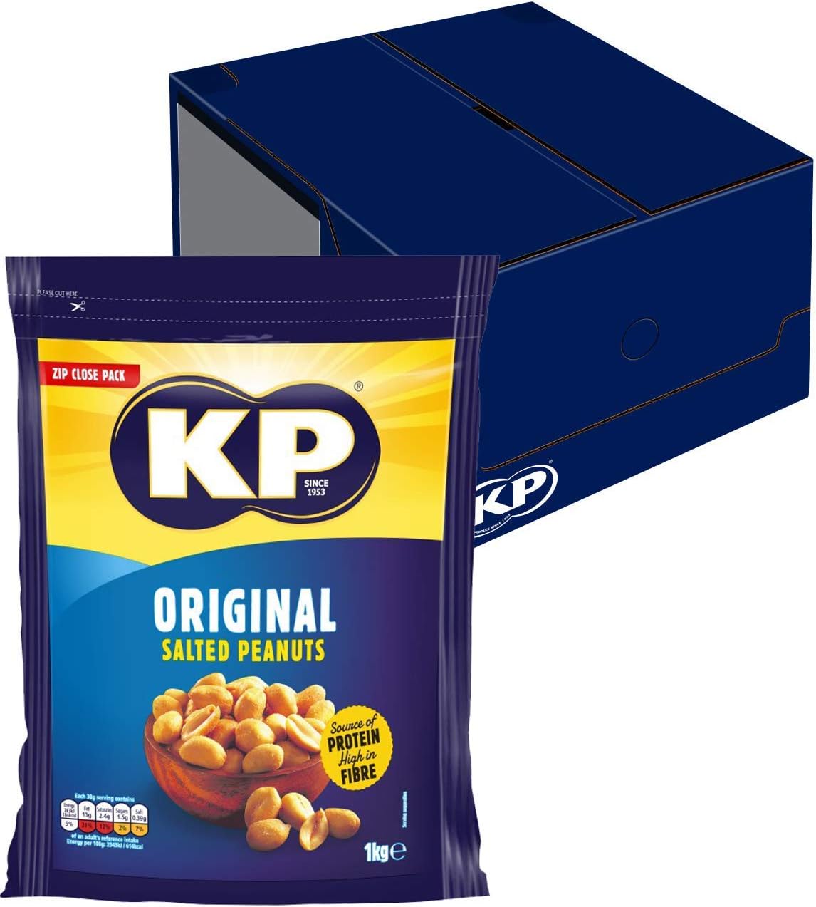 KP Nuts Multipack Box of Original Salted Peanuts, 6 x 1kg Amazon.co