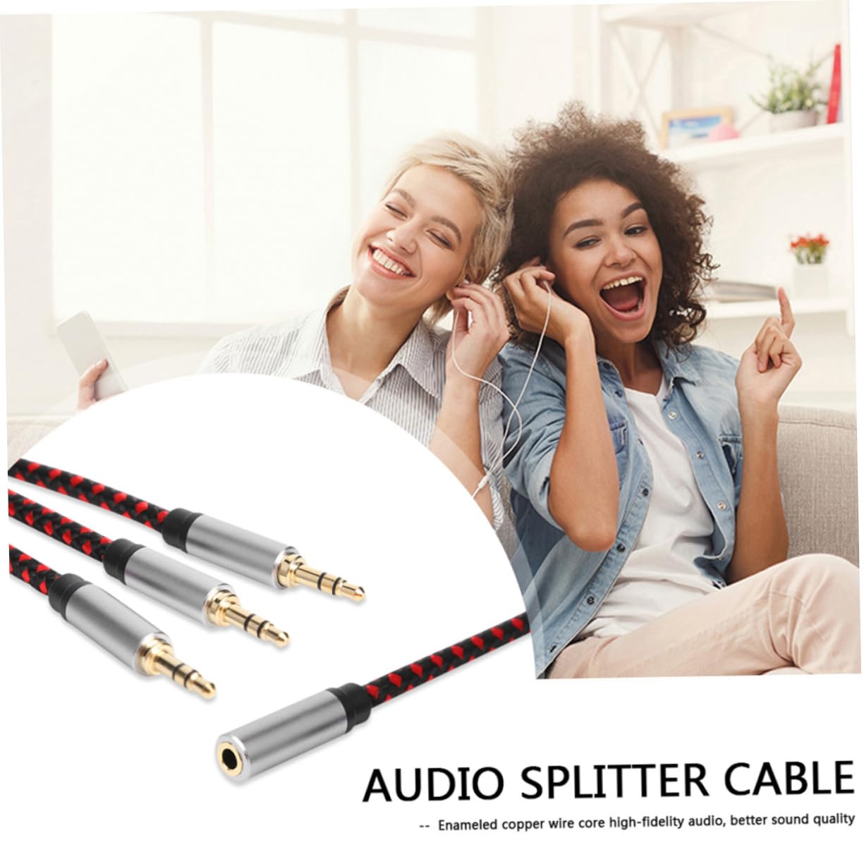 UKCOCO 3 Pz di condivisione delle cuffie cavo sdoppiatore per cuffie microfono del computer prolunga Adattatore audio a 3 vie sdoppiatore per auricolari stereo audio divisore