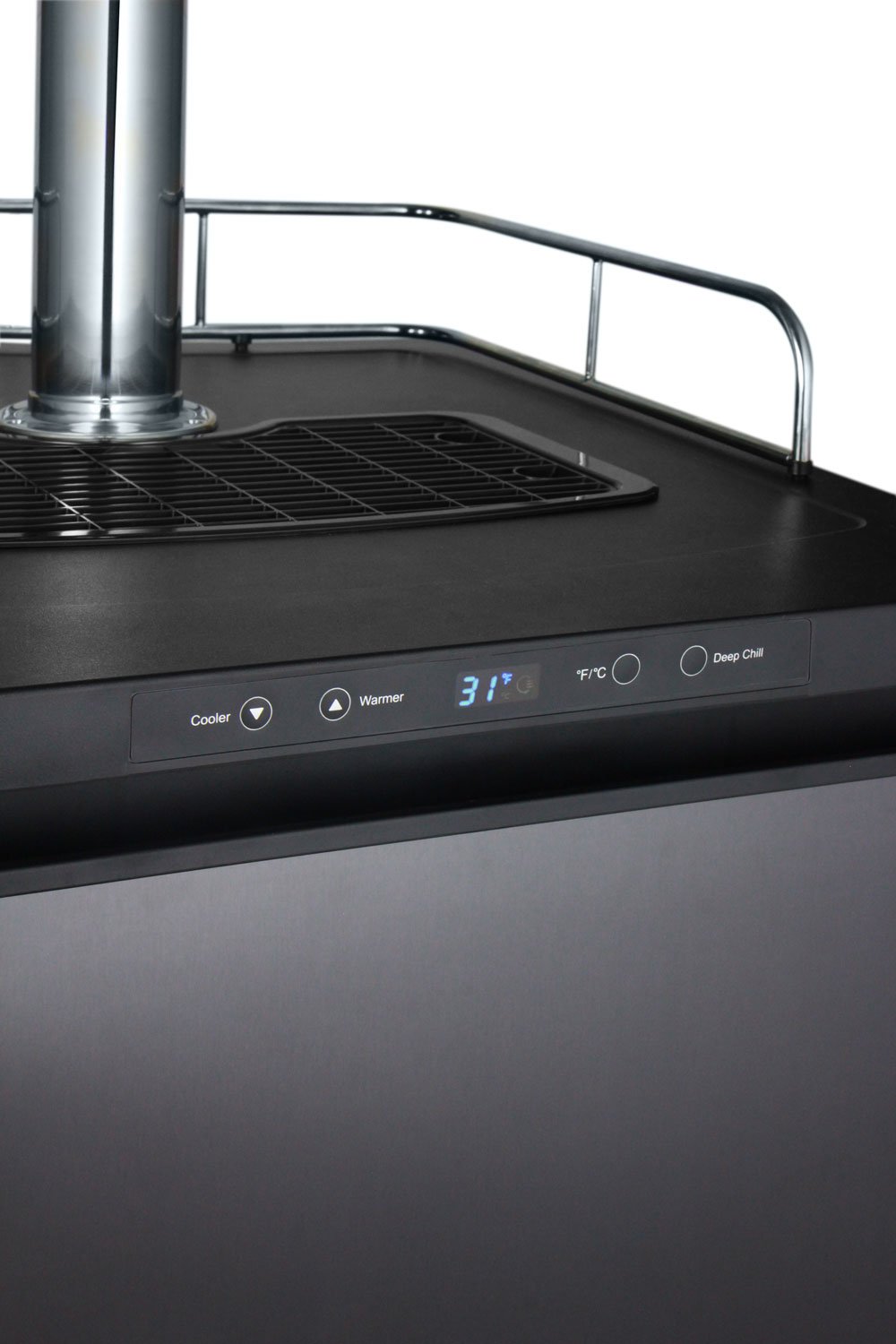 Kegco K309x-1p Digital Keg Cooler - Premium Single Faucet D System Kit - Black Stainless Door on Fridge.com - View 2