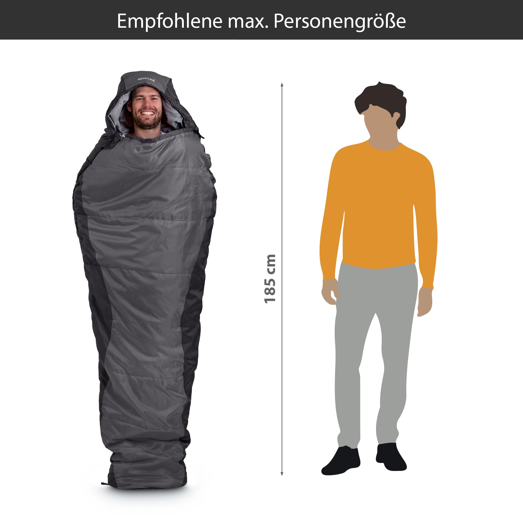 Schlafsack Outdoor 2-3 Jahreszeiten 950g/1500g Ultraleicht Mumienschlafsack kleines packmaß