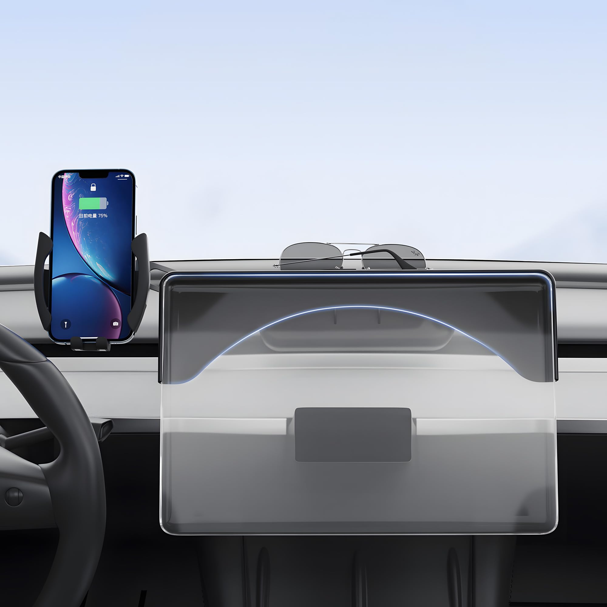 Photo 1 of FITALLUS Premium Tesla Phone Mount & Holder for Model Y Juniper (2025-2026+?15.4inch) & Model 3 Highland (2024+),Snap-On Screen Clip with Scratch-Free Felt Base, Solid Alloy Arm
