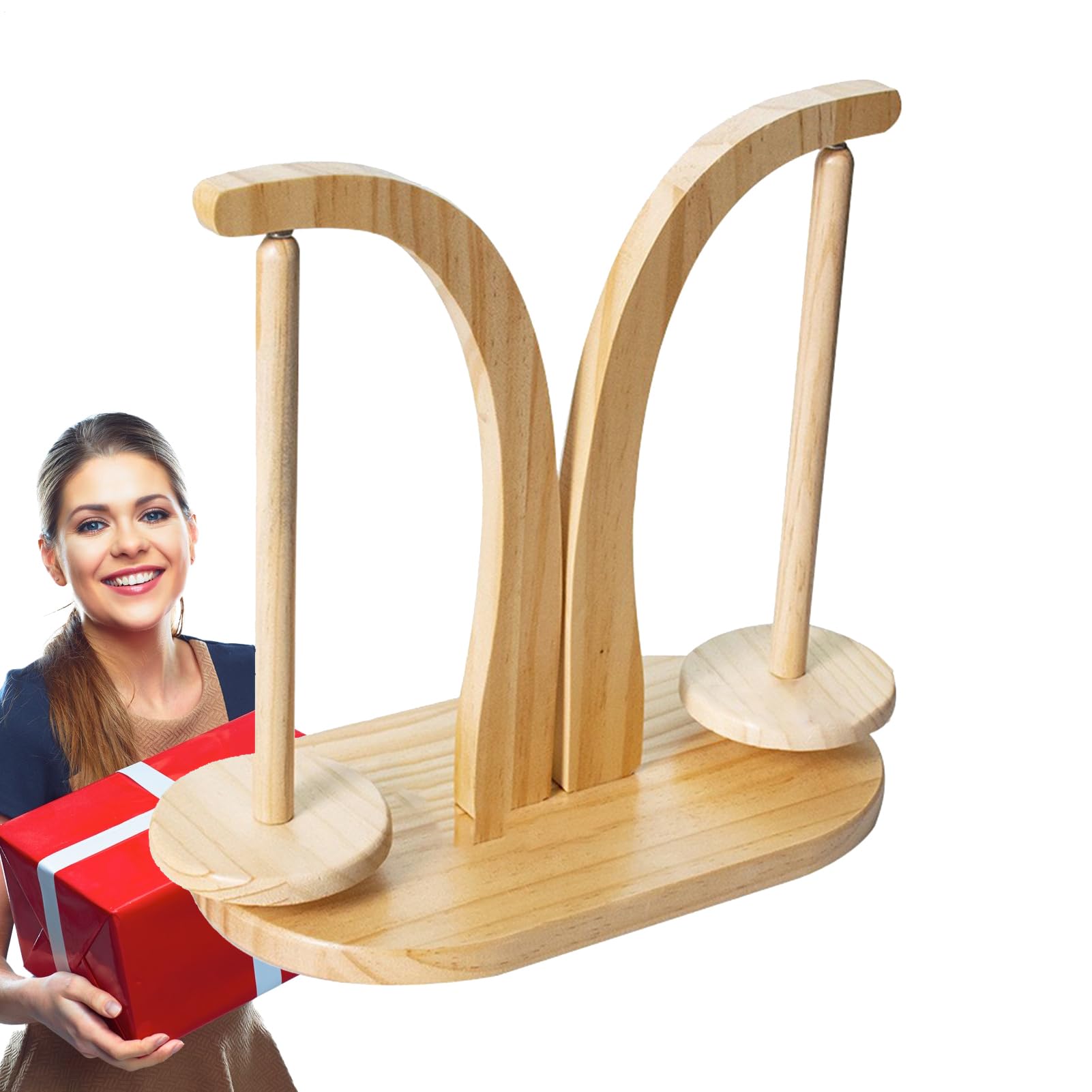 Porte-fils pour le tricot anti-nœud en bois rotatif