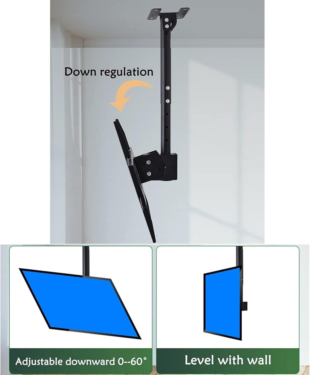 Support TV réglable - Rotation à 360° - Support TV inclinable pour la plupart des écrans LCD de 32 à 55 pouces - Élévateur TV électrique