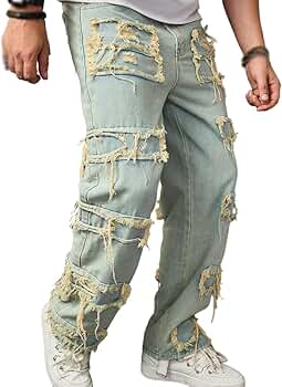 パンツ Asapmode Raw Stacked Loose Fit Jeans Raw Stacked Loose Fit