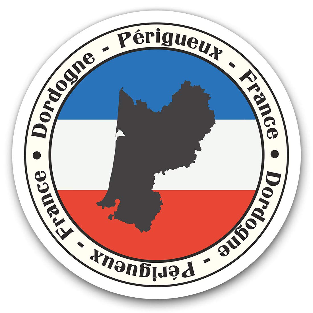 Destination Vinyl Ltd Dordogne Pãrigueux France French 7637 Vinyl Stickers (Set Of 2) 7.5Cm - Dordogne P��Rigueux France French #7637