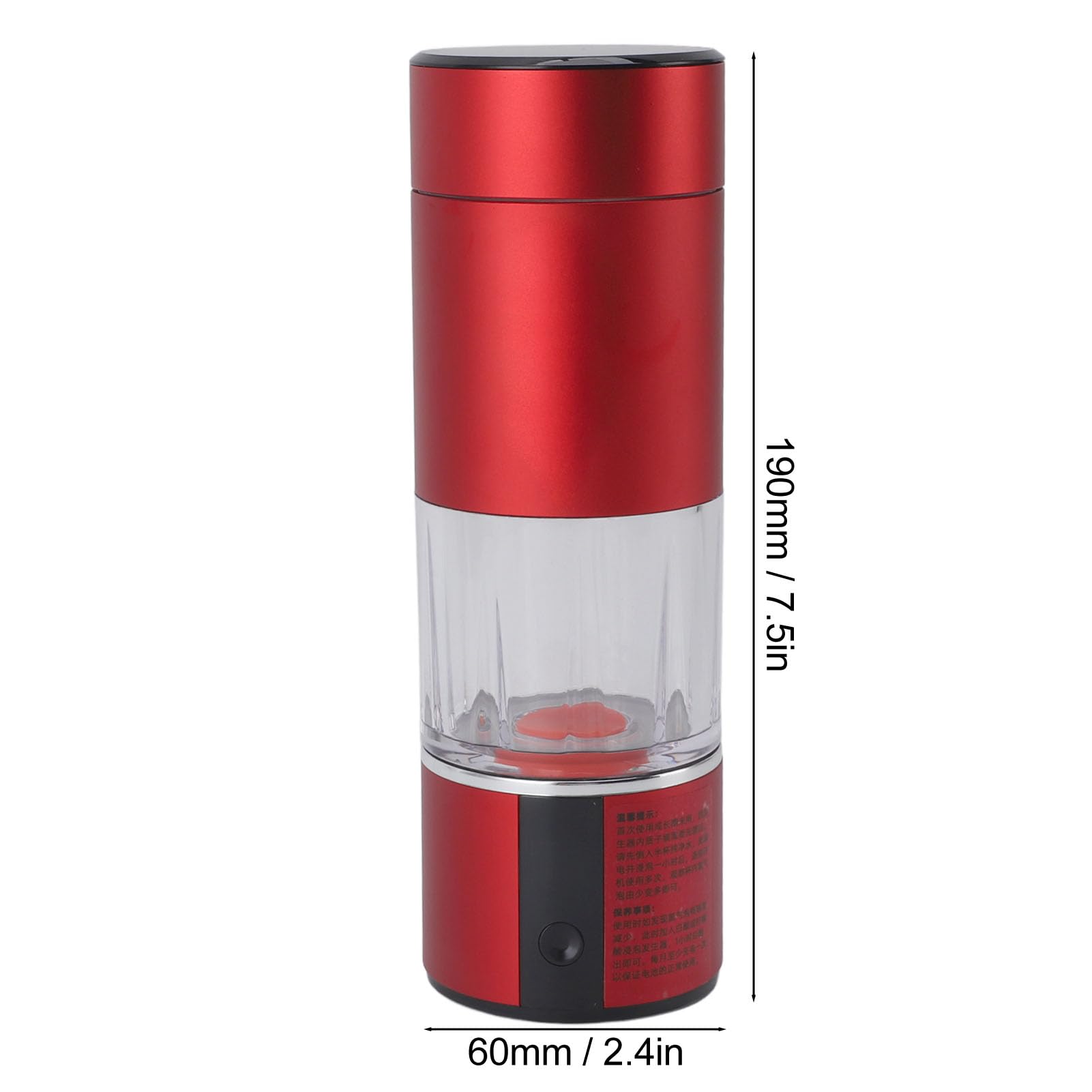 Luocute Botella de Agua de Hidrógeno, 230ML 13520ppb Hidrógeno de Alta Concentración con Tecnología SPE PEM, Indicador LED de Calefacción Termostática de Limpieza Inteligente (rojo)