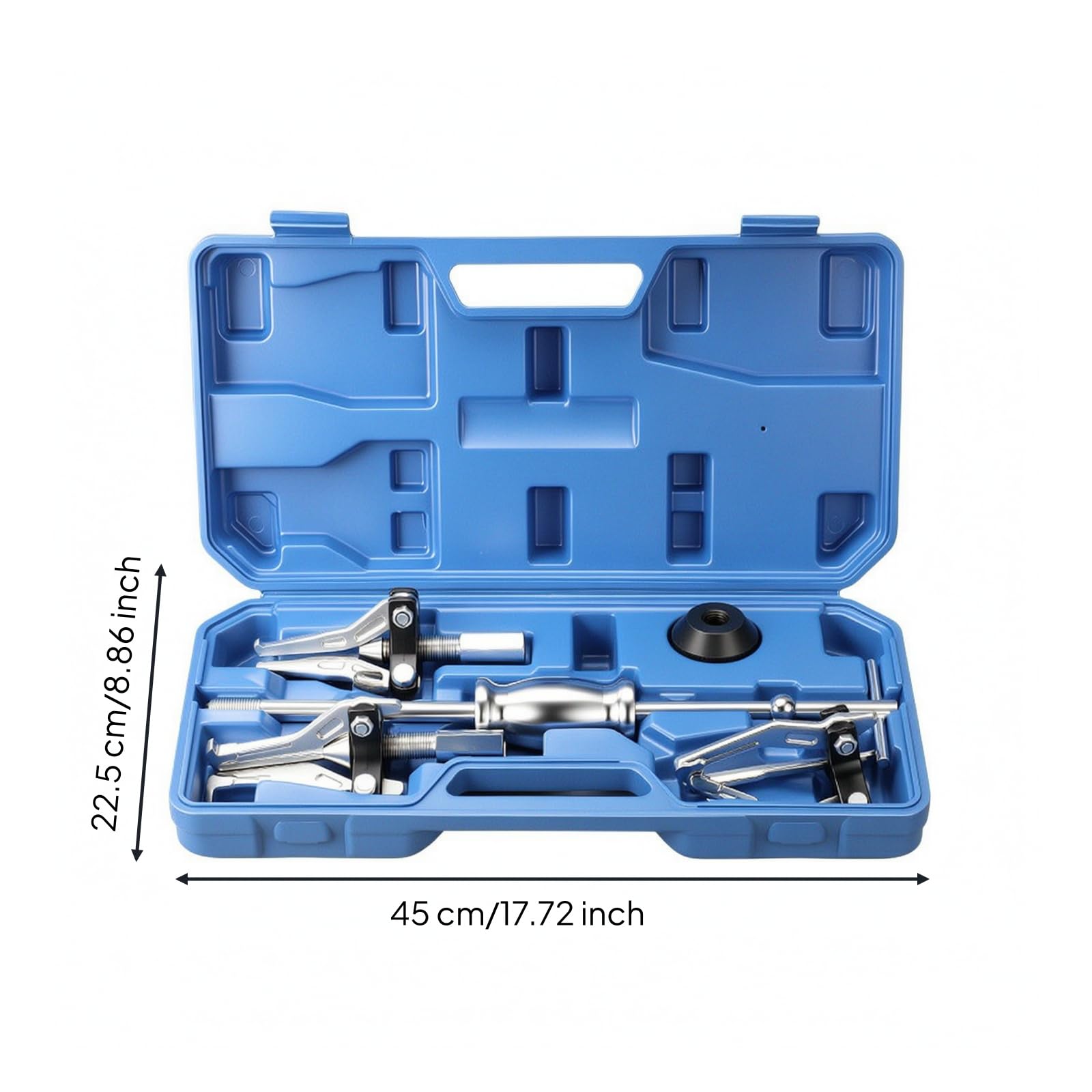 Kit Extracteur Roulement 5 Pièces en Acier Carbone Poignée Coulissante Bagues Adaptatrices pour Travaux Maintenance Automobile Atelier Mécanique, Bleu