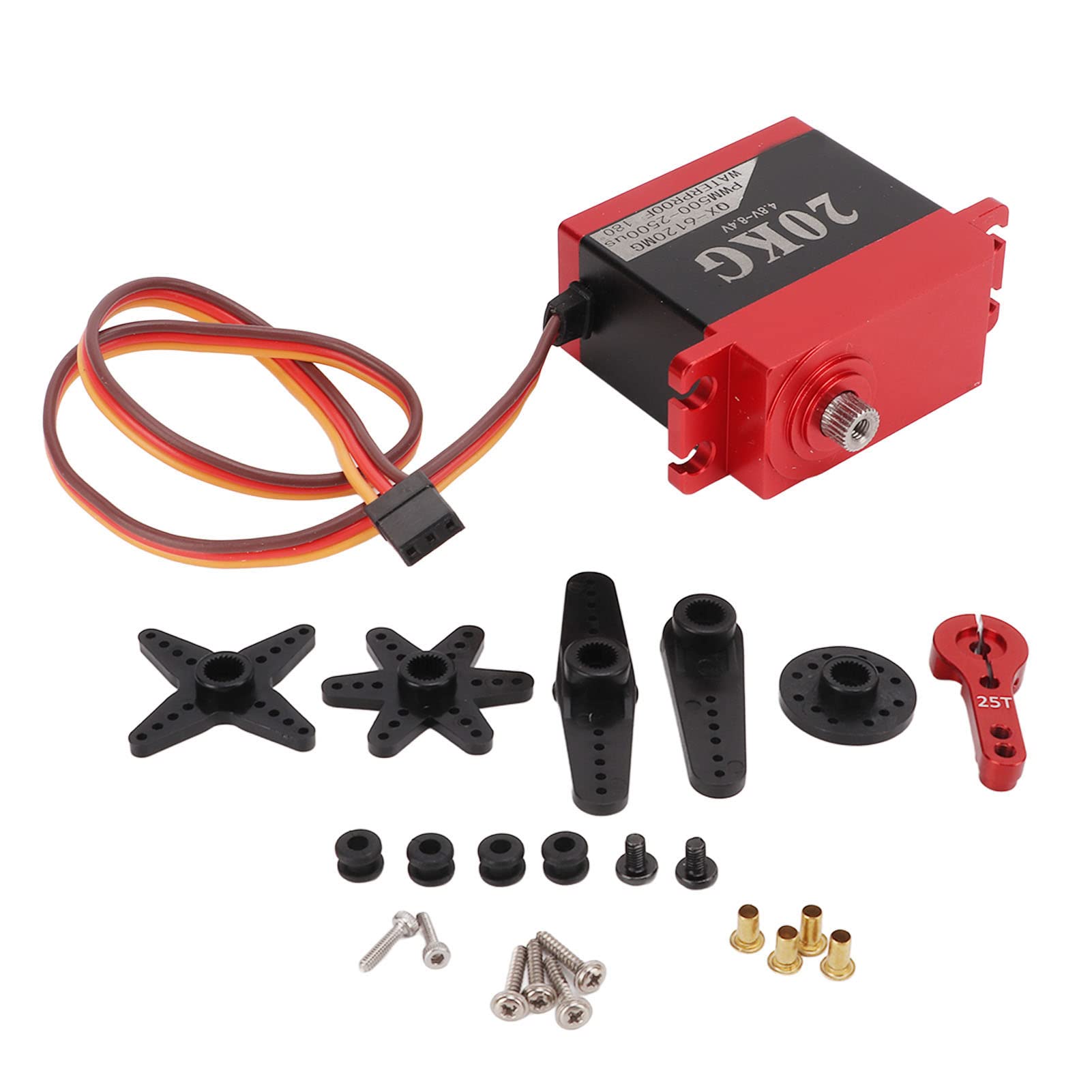 QX‑6120MG Serwo wysokociśnieniowe 8,4 V, 20 kg, wysoki moment obrotowy, serwomechanizm cyfrowy wykonany w całości z metalowej przekładni, do samochodu-robota