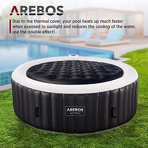Arebos Thermische Overtrek voor Whirlpools | Ø160cm of 140cm | zwart | Whirlpool Accessoires voor Zwembaden… - Image 3