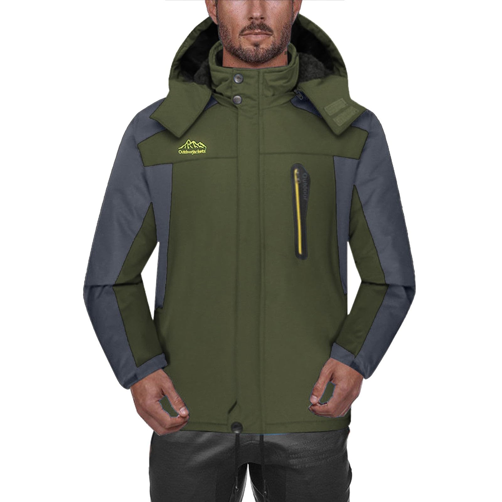 Giacche impermeabili da uomo giacca da trekking da uomo giacca invernale calda in softshell giacche in pile giacca da campo con zip intera giacca da campo con cappuccio staccabile giacca a