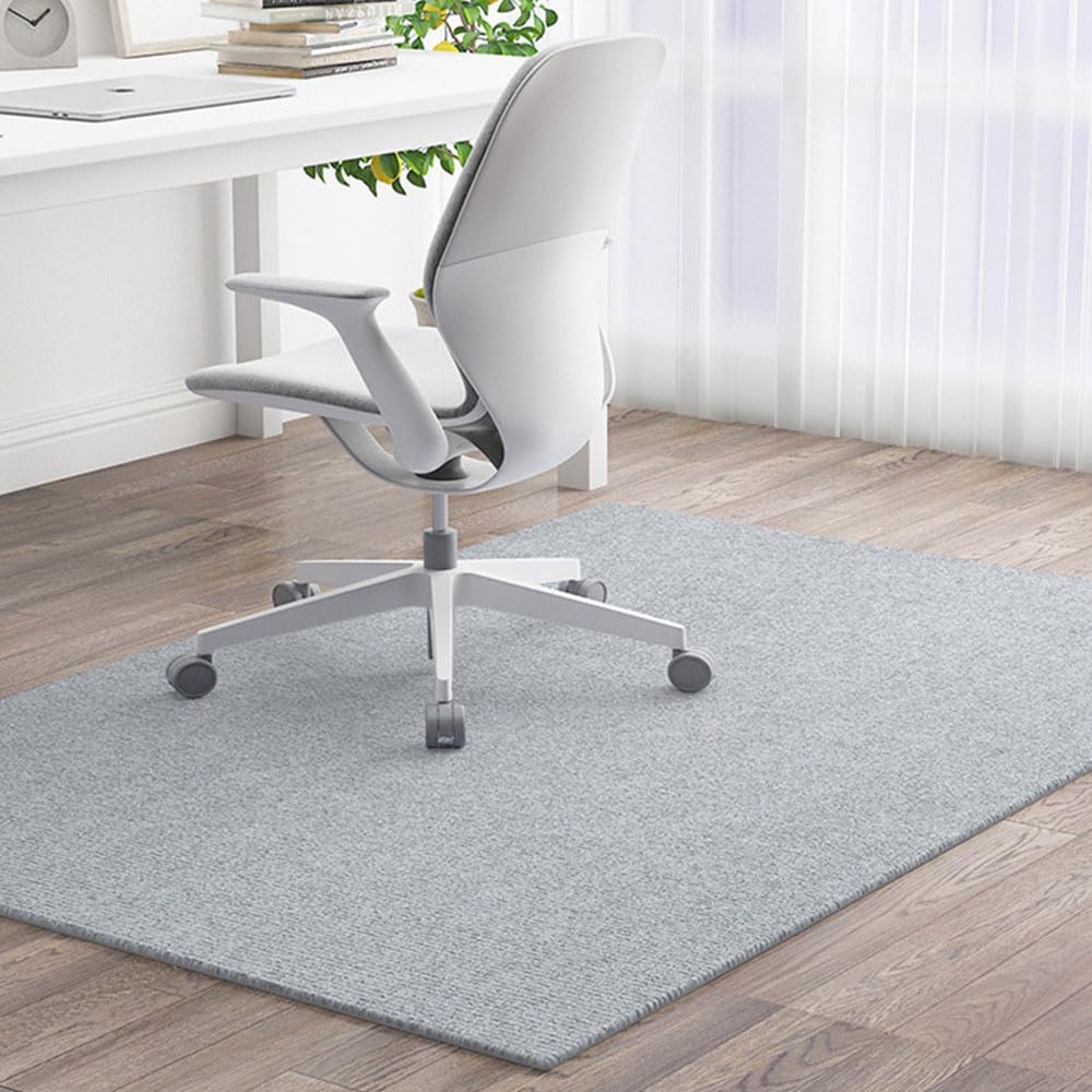 Odot Large Office Chair Mat for Carpeted and Hardwood Floor Protector, Non-Slip Computer Gaming Rolling Chair Desk Mat Multi-Purpose Protection Carpet for Home Wooden Floors (Light grey,90x180cm)
