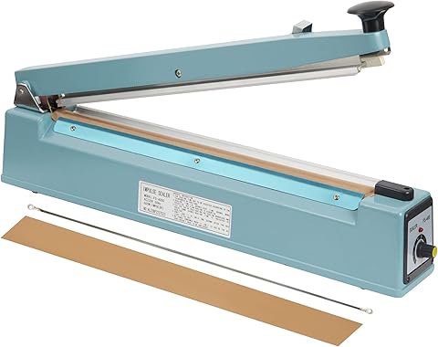 Precifilm Sellador de Bolsas de Plástico - Máquina Selladora Térmica Profesional con Cortador para Sellado de Bolsas de Plástico y Envasado de Alimentos - Selladora de Bolsas Portátil (40 cm)
