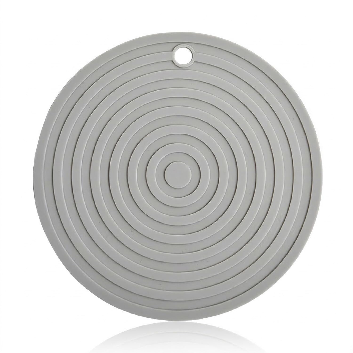 Gaomumu Grey Silicone Pet Bowl Mat, Round Ripple Design Anti-Slip Waterproof Mats, Heat Resistant Feeding Mat for Dogs Cat, Dog Cat Feeding Mats for Food and Water Prevent Spill, Home Dining Table Pad