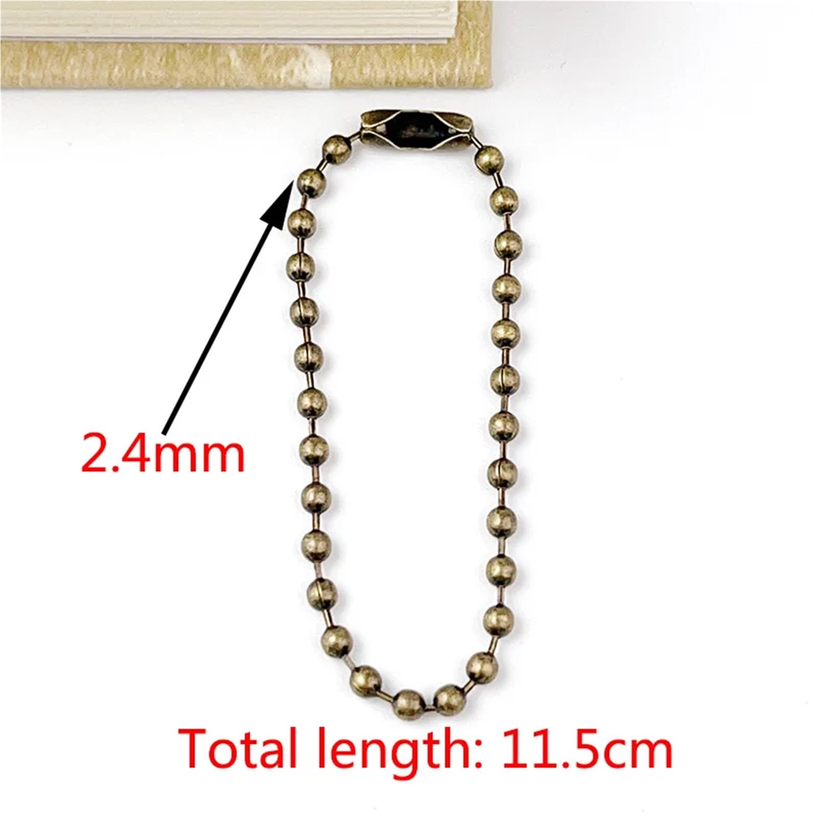 Łańcuszki kulkowe, 10 kolorów 4,52 cala farba do pieczenia metalowy koralik DIY brelok materiał na wisiorek(Bead Chain Purple)