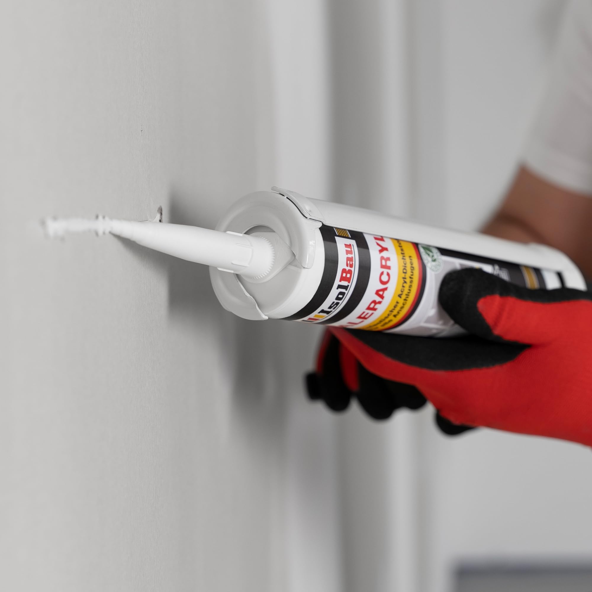 Isolbau Maleracryl 24 x 300 ml Weiß - Plastoelastischer Acryl-Dichtstoff zum Abdichten von Fugen im Innen- & Außenbereich - Kartusche
