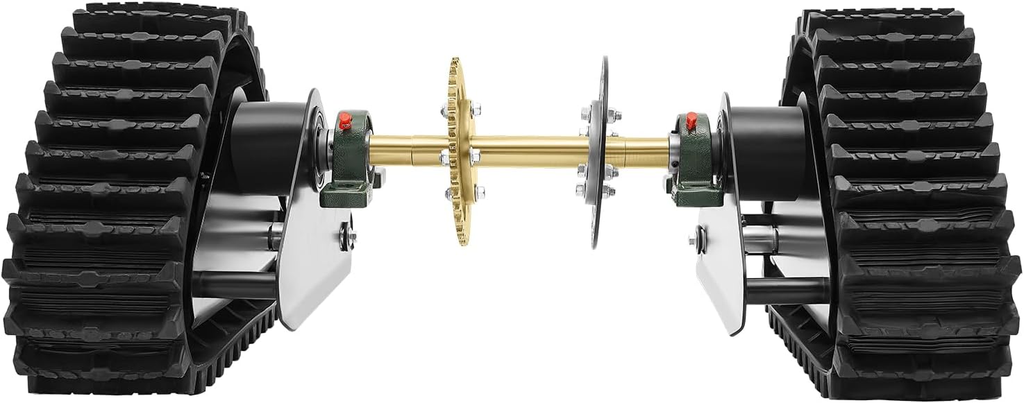 600mm / 23.6" Go Kart UTV Buggy Quad Rear Axle Track Assembly Kit for ATV Snow Sand Snowmobile with Rear Wheel and Electromotor - Rear Axle Track Replacement Pro Kits