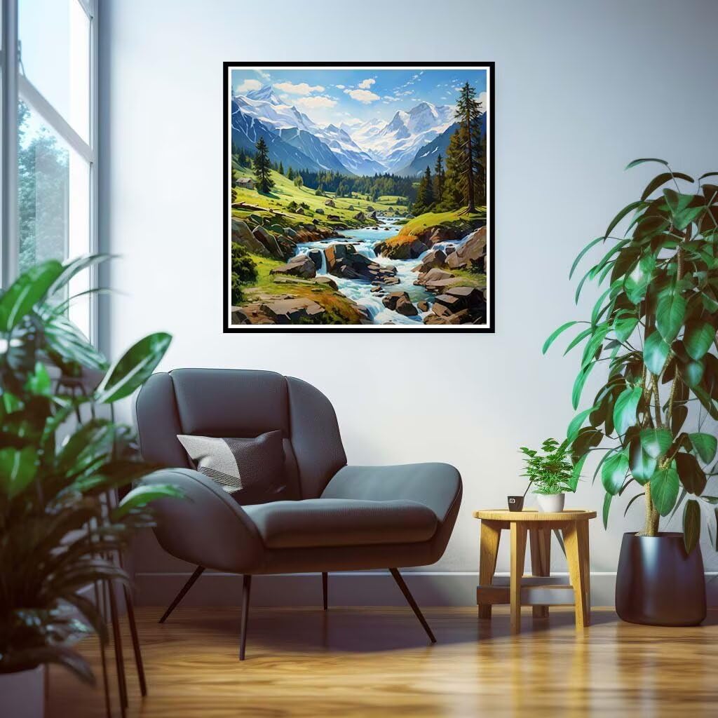 Diamond Painting Adultos, Pintura Diamante Bosque Y Río Kit Completo -L14