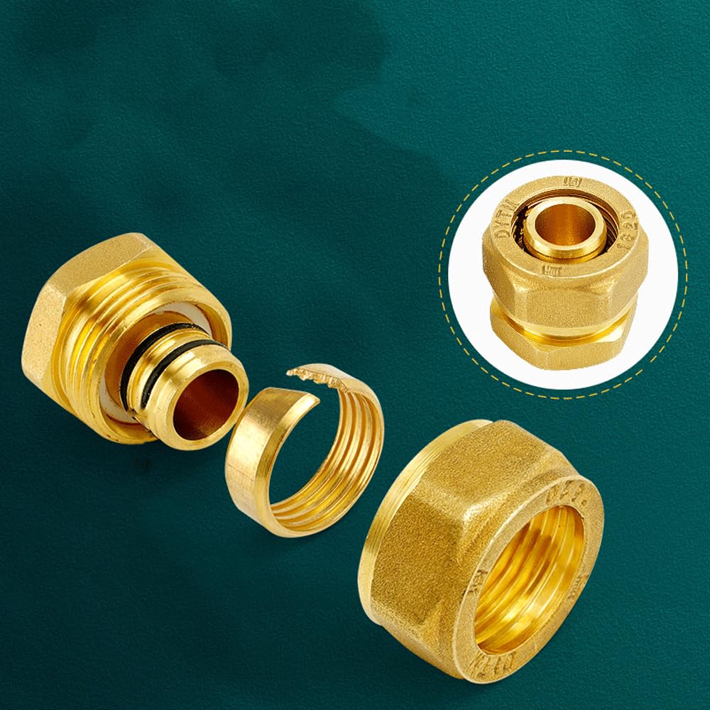 Brass Compression Straight Pex 1216/1620/2025 End Cap Pipe Fitting Aluminum Pipe Fittings 1pc LUOWJAOYIN(2025 Nickelage)