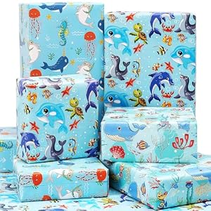 Bolianne Ozean Geschenkpapier 6er Pack Meerblau