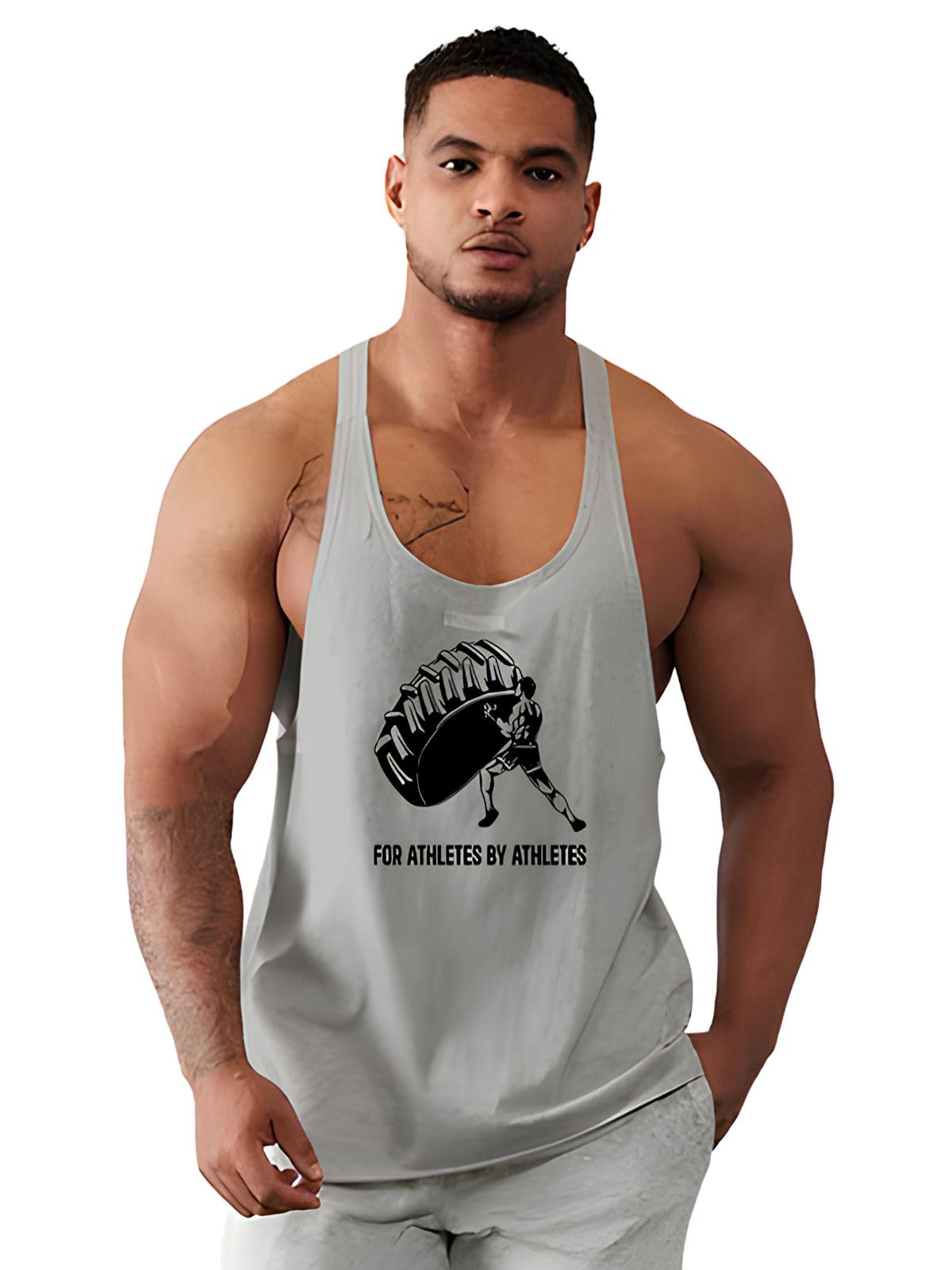 bab being beast apparel BAB Men’s Scoop Neck Gym Vest | Men Sports Printed Vest | for Athletes by Athletes Printed Sando | Polyester Sando | Typography Print-picture-30