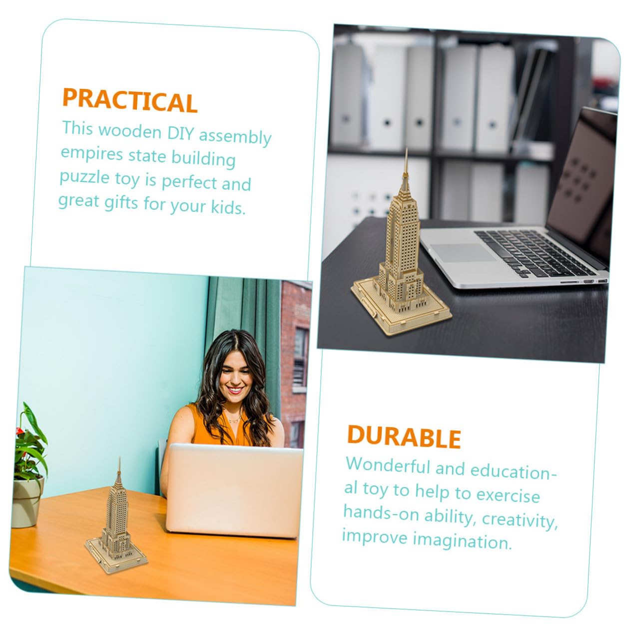 Puzzle 3D en Bois pour Garçon et Filles Modèle Bâtiment Célèbre Pièce Unique Jeu Éducatif Créatif pour Adolescents Puzzle à Monter Soi-même Décoration et Loisir Éducatif