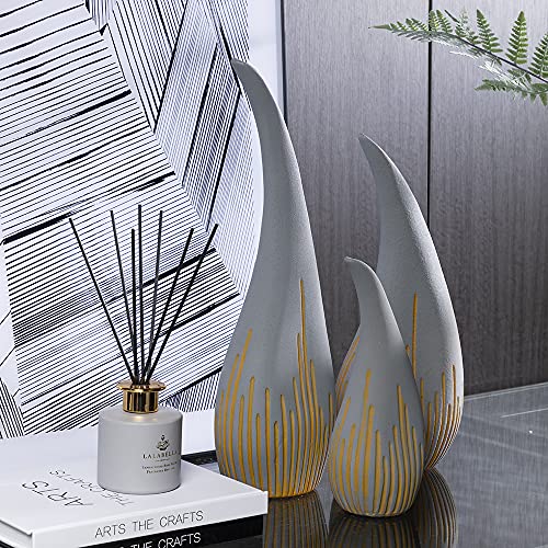 Modirnation 'Teardrop' Modern Ceramic Vase, Contemporary Minimalistic Design, Unique Elegant Flower Vase, Decor For Living Room Bedroom, Kitchen, Home And Office (Medium) #TOP2