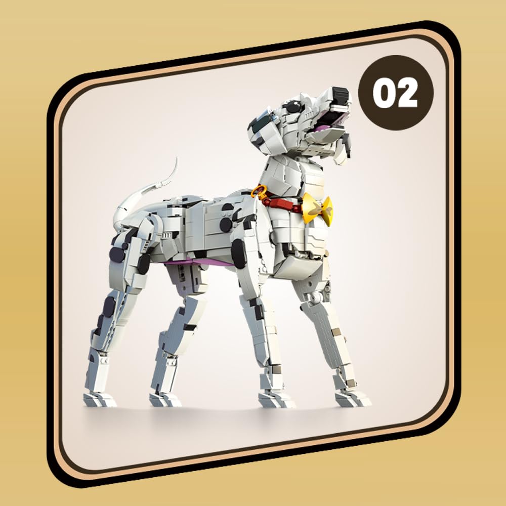Juego de bloques de construcción dálmata, un juguete en forma de cachorro para amantes de los animales, coleccionar y exponer.(39101)