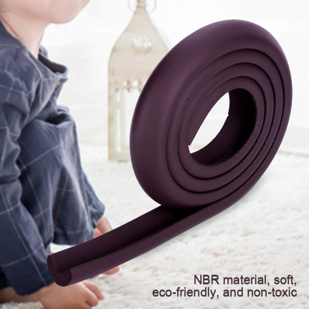 BORDSTRACT 2M Kids Baby Safety Rubber Bumper Strip Table Edge Corner Guard Protector NBR Soft Eco-friendly Nontoxic for Furniture Protection(Coffee) - Image 2